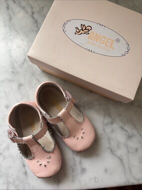 L’Amour Dottie Mary Janes Angel Baby Girls Pink T-Strap